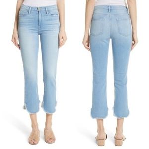 FRAME Denim Le High Straight Boxford Petal Hem Crop Jeans Size 30
